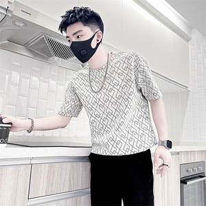 短袖T恤男网红痞帅炸街半袖衣服社会小伙301C-DT81-P48控68图片
