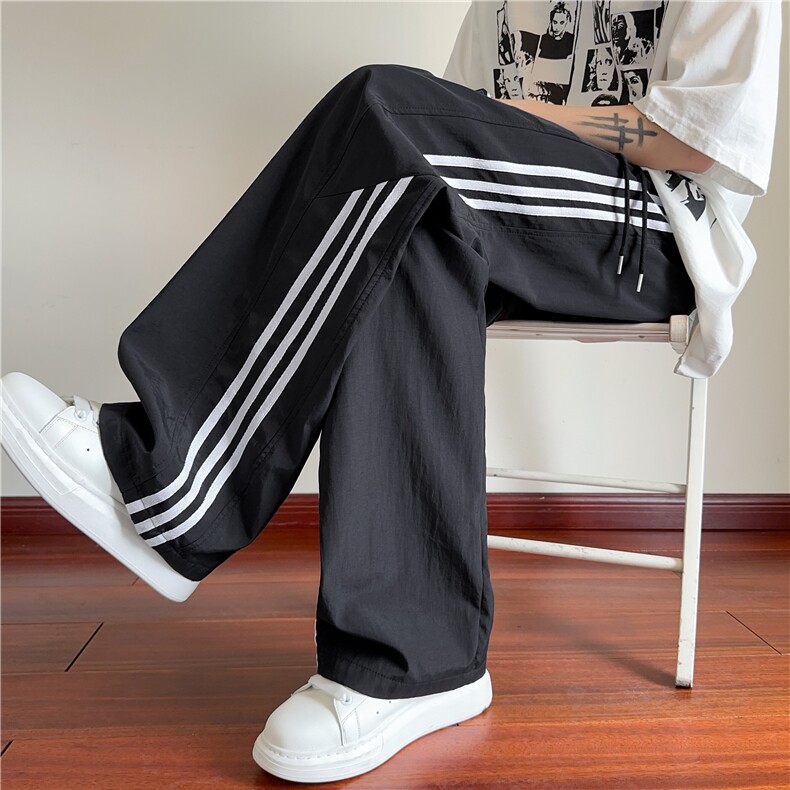 抖音品质潮流美式条纹设计速干百搭休闲裤B315-K25418-特p35控68，男装休闲裤，电商B315