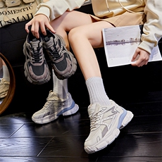 发泡底真皮老爹鞋女2023秋季新款鞋子女百搭女式运动鞋女休闲鞋女，女鞋休闲鞋，电商A223