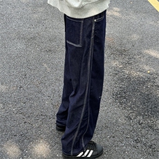 611-3BK36特批P46复古阔腿香蕉裤深蓝色弯刀男1女牛仔裤，男装牛仔裤，星座1218（原611-3）