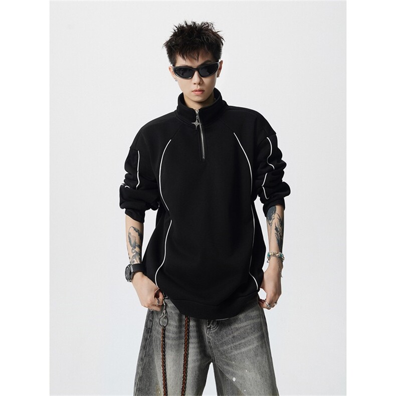WY2508潮流运动休闲卫衣350克华棉立领拉链卫衣特P40,男装卫衣,电商A028
