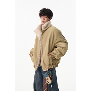潮牌情侣美式座山雕加厚外套宽松正反两穿毛领棉服水貂毛皮毛一体图片