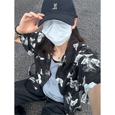 2025夏季新款港风夏威夷冰丝沙滩衬衫印花短袖CS307-P30，男装T恤，星座301C-5