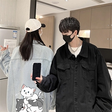 牛仔夹克男大码牛仔外套男茄克NJ77300-P60加绒款-P75，男装夹克，电商A040