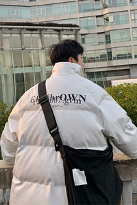 港风鳄鱼纹棉衣男手塞棉夹克PU皮棉服外套男8507P120控158图片
