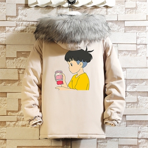 MM48200-P130 冬季大毛领衣男士大码加厚袄男服 砖墙图片