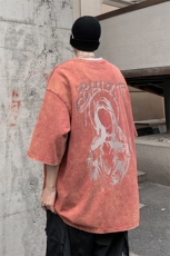 B239-1069-P38复古水洗做旧夏季美式印花半袖高街重磅短袖T恤，男装T恤，星座514-2(原B239)