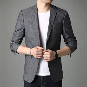 男装2023春秋季新款男士商务休闲西服男中年宽松西装上衣爸爸外套,中年妇女套裙服装搭配图片