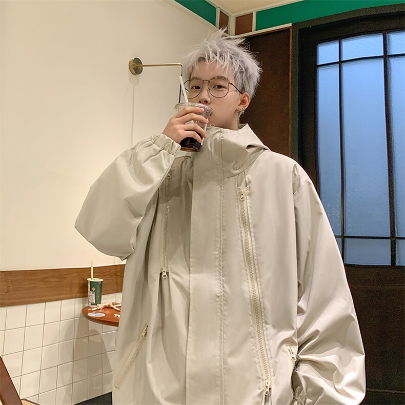 XZ213-JK6601-P65控88港风美式vibe潮流宽松连帽冲锋衣夹克男潮,男装夹克,星座213