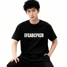 美式复古字母黑色纯棉短袖t恤男宽松显瘦遮肚2026新款情侣体恤衫，男装T恤，星座1409-3