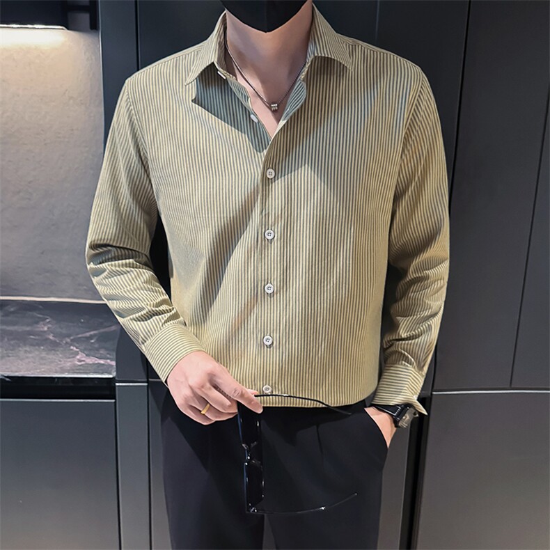 主推新款足货秋冬男士内搭长袖衬衫小伙店主条纹衬衣C601P48控78，男装衬衫，星座301B-1