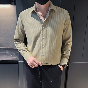 主推新款足货秋冬男士内搭长袖衬衫小伙店主条纹衬衣C601P48控78，男装衬衫，星座301B-1