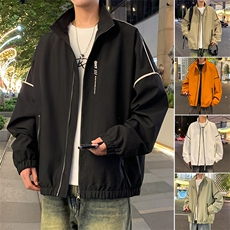 大码秋冬季棒球领夹克潮酷宽松工装风男外套JK452p65，男装夹克，电商D315