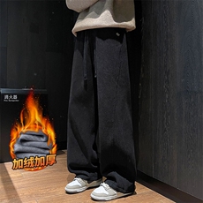 秋冬季长裤子男款卫裤加厚运动休闲裤保暖外穿Z2602-P40/加绒P50，男装休闲裤，星座509