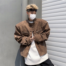 JK85422025秋冬小众高街外套男生短款飞行员夹克美式复古机车，男装夹克，星座1108