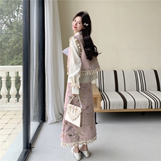 现货新款首马甲衬衫半裙三件套26163P190K298，女装套装/套裙，2D035