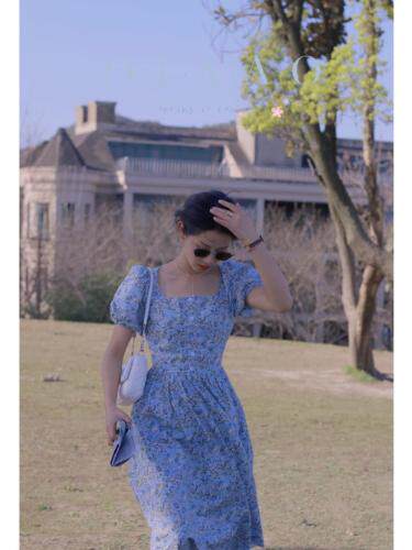 2039法式桔梗连衣裙，女装连衣裙，Mu Mu