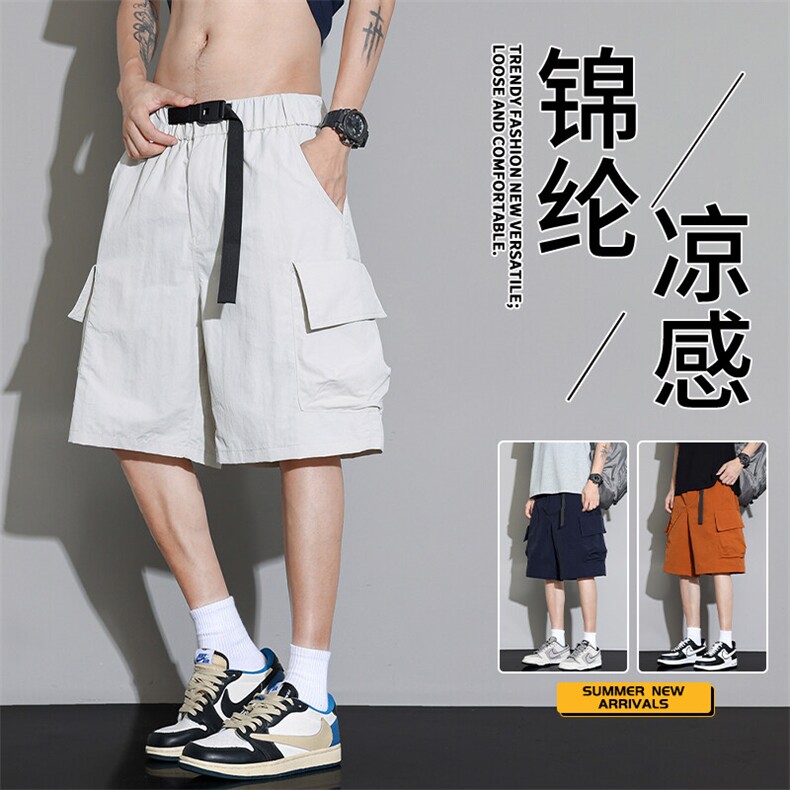 抖音品质男士宽松休闲美式运动五分裤男潮A146-GY510特p35量大优图片