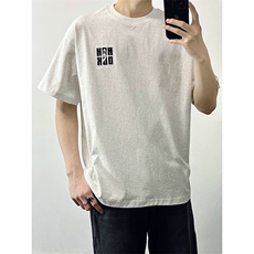 万针全刺绣工艺抖音得物高品质260克重磅纯棉双纱美式高街短袖T恤，男装T恤，电商A486