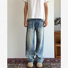 网图老钱风cleanfit直筒牛仔裤CK811/特P46，男装牛仔裤，电商B350