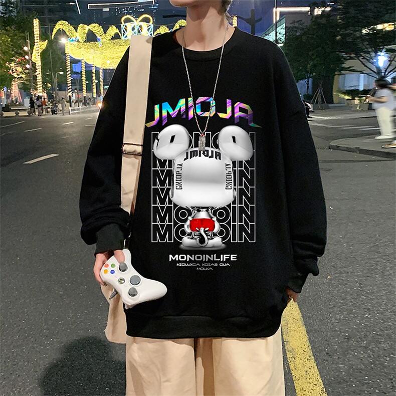 S6214-P28加绒款-P33秋季圆领卫衣男大码韩版宽松长袖外套,男装卫衣,电商A040