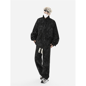 8XL-M超大码加绒加厚保暖扎染休闲套装TZ104-P98控118图片