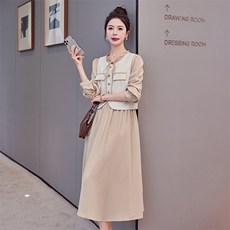 时尚气质潮流马甲连衣裙套装女2024年春装新款修身显瘦两件套裙子，女装套装/套裙，铭街依杨