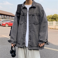 工装牛仔夹克男士春秋季潮牌宽松潮流韩版休闲ins外套JK45-p65图片