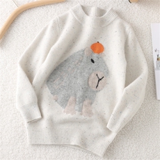 2025时尚百搭通勤简约休闲卡皮巴拉，童装儿童羊毛衫，初丹羊绒童装