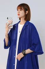 C6057/P45中性风高品质波浪冰丝垂感短袖衬衣男女衬衫上衣控68，男装衬衫，电商A141