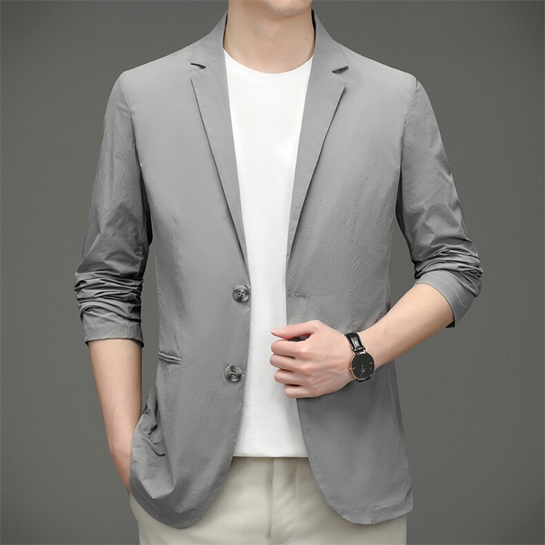 上衣单排扣春季中老年2023年翻领口袋长袖时尚西服SL8217,男装西服,钱塘6003（原4033）