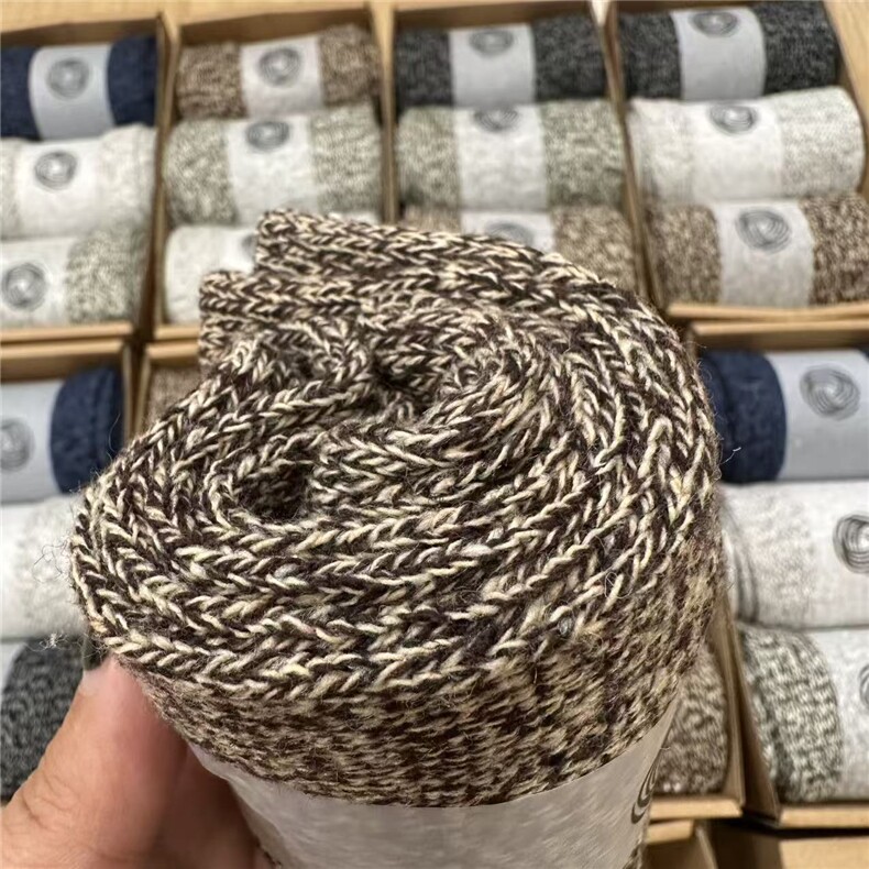 2025秋冬百搭时尚男花纱毛袜子，袜子，慕洵羊绒