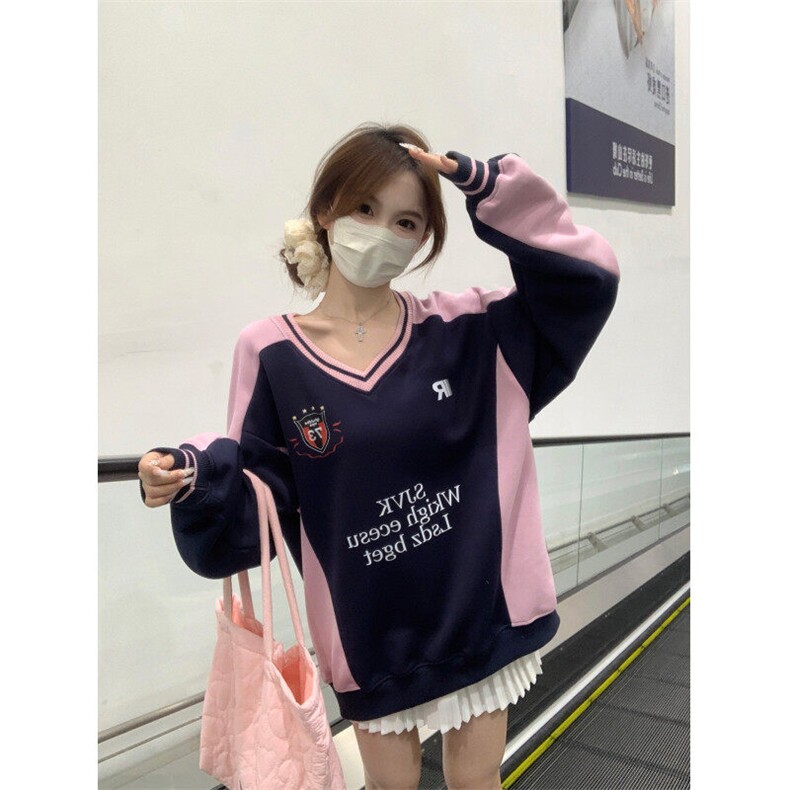 EE064-P65卫衣男女情侣薄款2024潮流宽松设计感条纹圆领韩版上衣,男装卫衣,星座911-3
