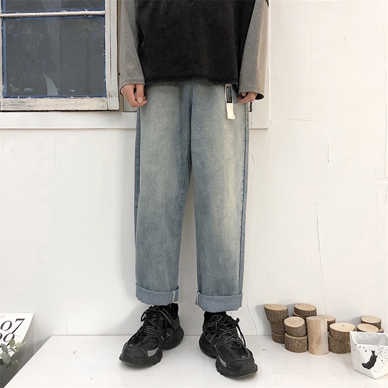 2024年新款牛仔裤宽松直筒休闲春秋款潮流夏季裤A161-2-C120-P45,男装牛仔裤,电商A161-2