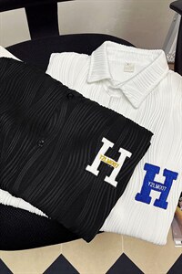 1港风短袖衬衫情侣大码M-5XL中性风网红短袖衬衫DSC7767特P35控58图片