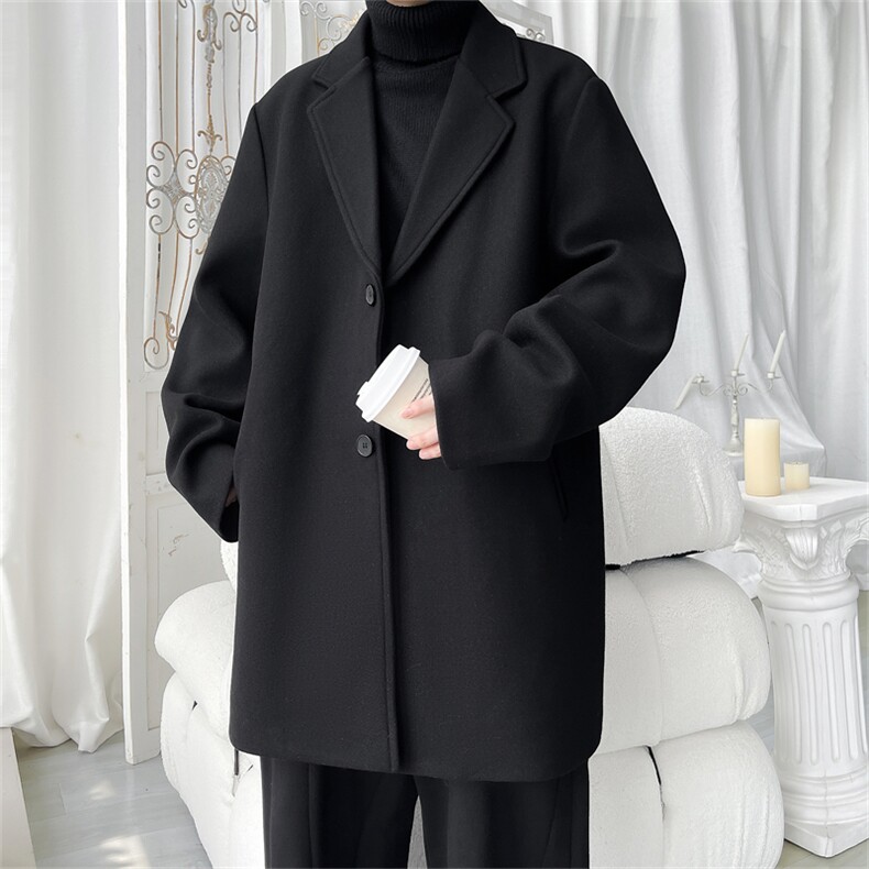 N9109/P90秋冬新款呢料毛呢西服男宽松外套上衣潮流宽松呢大衣,男装西服,电商A141