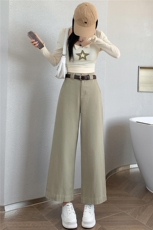 八分九分天丝棉阔腿牛仔裤女秋季新款小个子宽松显瘦直筒裤，女装休闲裤，梦白服饰厂