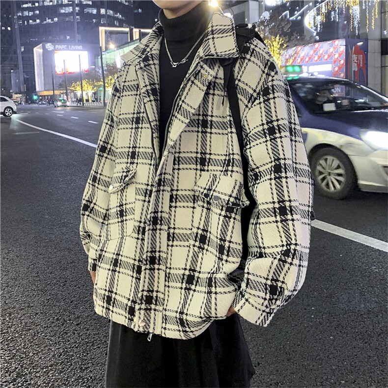 2023新款春秋季夹克男港风宽松潮流男百搭上衣外套JK06578-P68图片