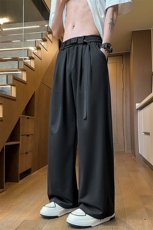 特批P30无差价夏季复古腰带凉感冰丝垂感顺滑宽松休闲裤男K5724B，男装休闲裤，电商A001