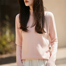 简约羊毛半高领毛衣女修身气质长袖2025秋冬季羊毛针织打底衫，女装羊毛衫，圣丽羊绒