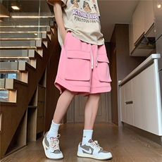 V169-P42青少年休闲工装短裤夏季新款潮牌宽松美式五分裤潮流，男装休闲裤，星座911-1