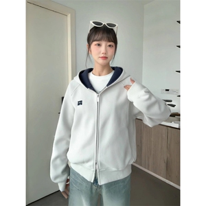 美式双拉炼连帽卫衣开衫外套秋男女款时尚百搭长袖上衣WYK01 P59图片