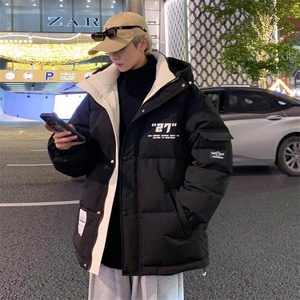 现货79002-P230 标90白鸭绒羽绒服男连帽外套情侣装图片
