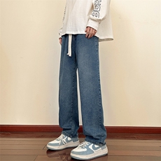 欧美高街vibe风阔腿宽松牛仔裤夏百搭复古ins潮牌N06040-P33，男装牛仔裤，星座308B-2