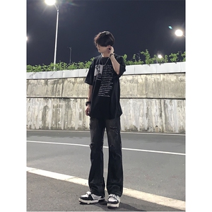 夏季美式高街ins小众破洞牛仔裤货号K755P6578图片