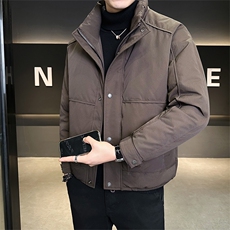 新标90绒店主风冬季男士休闲立领羽绒服短款保暖外套9108-P265，男装羽绒服，电商B338
