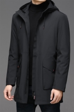 新款2023冬季纯色羽绒服男装中长款外套中年爸爸装ZS8298-P180，男装羽绒服，电商B212（原钱塘6029）