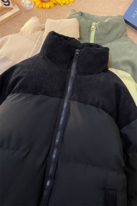 特批毛毯拼色时尚保暖面包服宽松情侣棉衣A247-MY2279 特批60控98图片