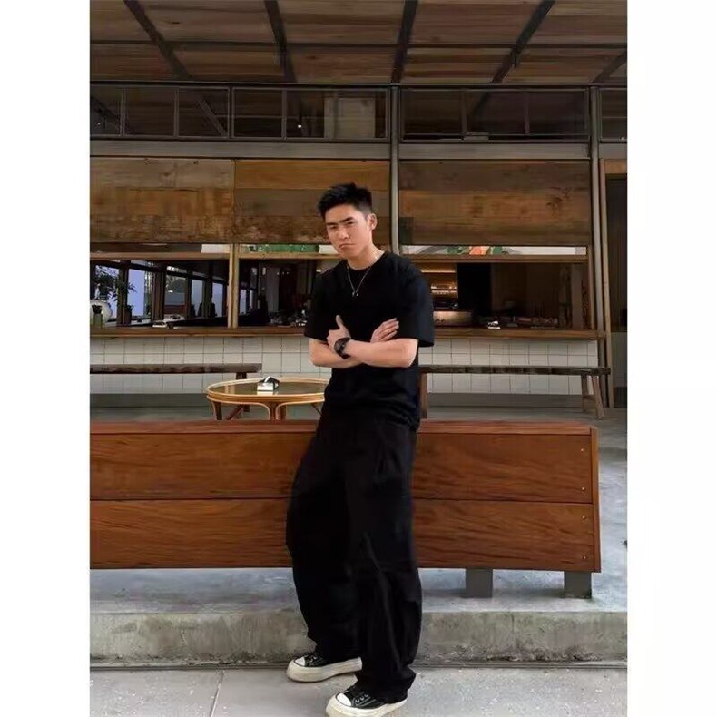 W10014-P53网图现货美式潮牌弯刀裤工装裤高级感复古时尚休闲裤,男装工装外套,星座1608-2