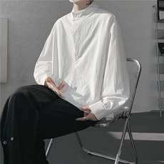 时尚立领棒球服衬衫韩版户外宽松抽绳防晒外套衬衫男冲锋衣P42，男装防晒衣，电商B319